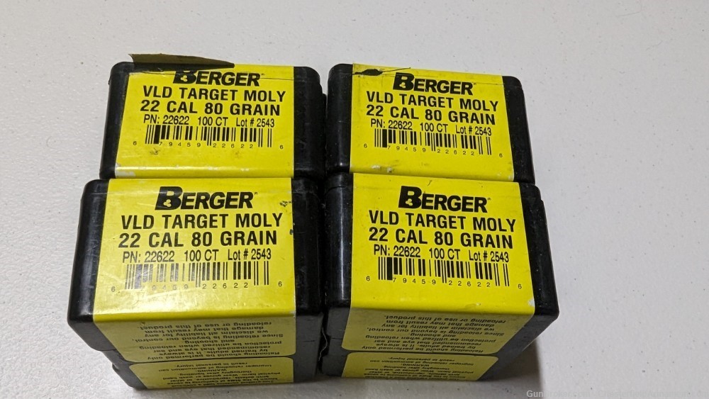 Berger 22cal 80 gr VLD Moly coated,  4 boxes-img-0