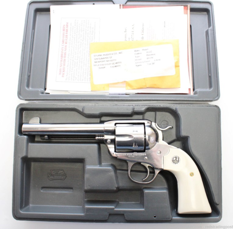 Ruger New Vaquero Bisley 5.5" Barrel 45 Colt Stainless SA Revolver 5129 Box-img-11