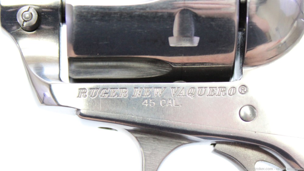 Ruger New Vaquero Bisley 5.5" Barrel 45 Colt Stainless SA Revolver 5129 Box-img-6