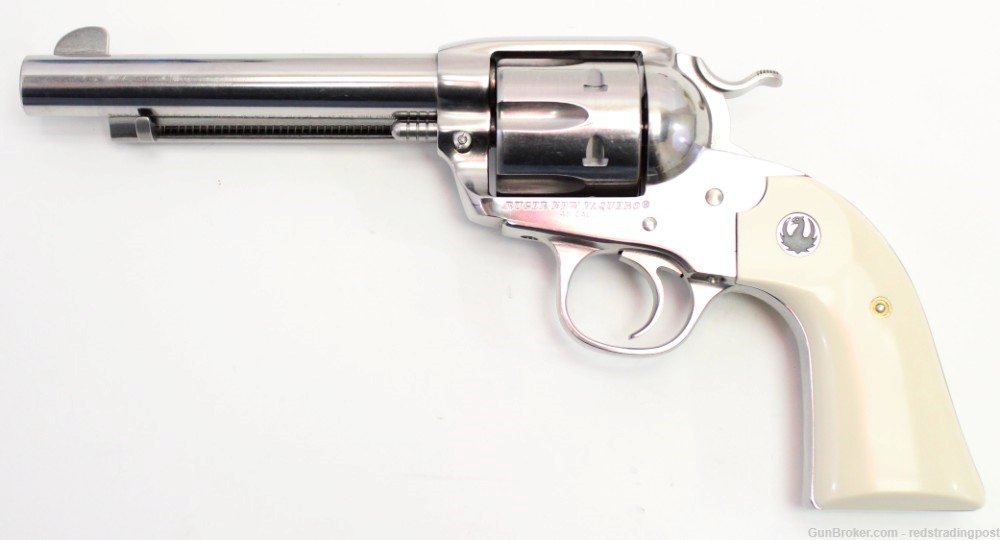 Ruger New Vaquero Bisley 5.5" Barrel 45 Colt Stainless SA Revolver 5129 Box-img-1