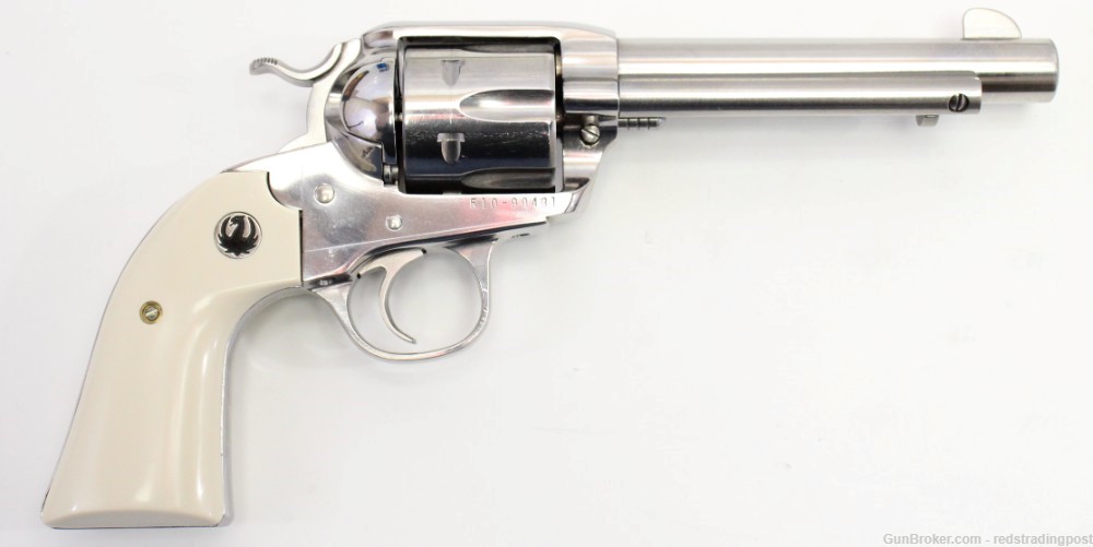 Ruger New Vaquero Bisley 5.5" Barrel 45 Colt Stainless SA Revolver 5129 Box-img-0