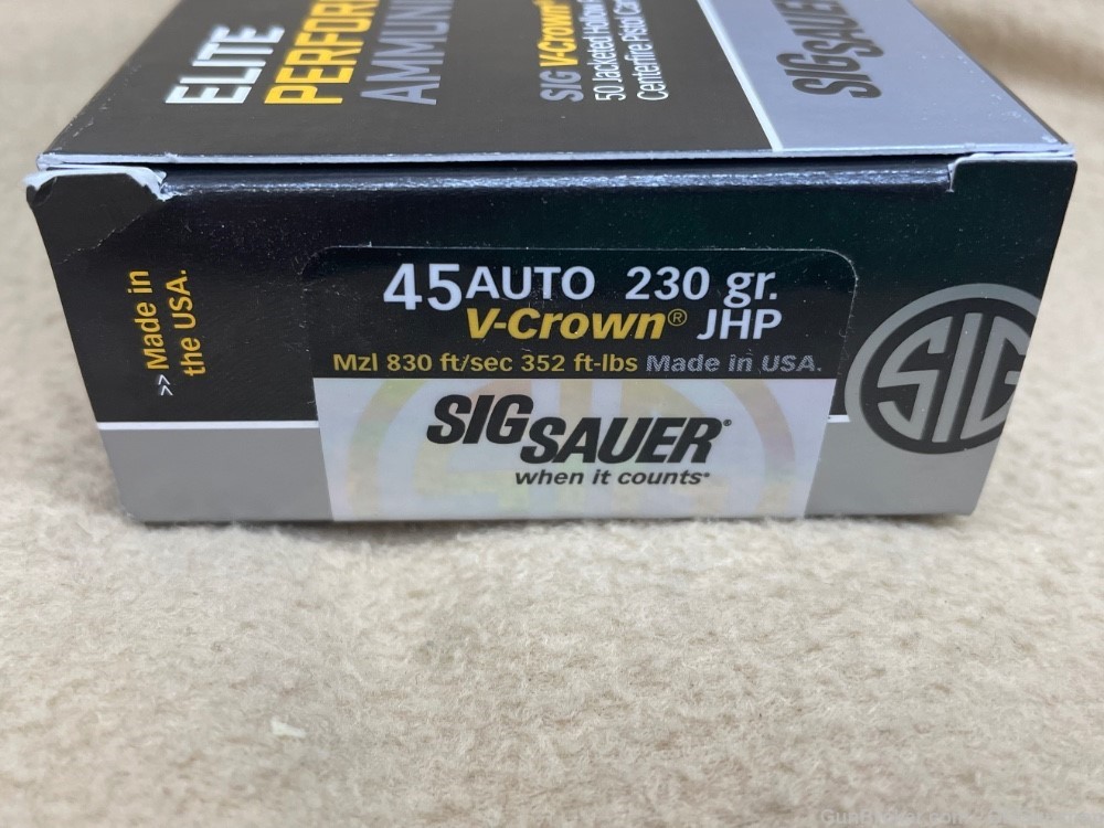 Sig Sauer VCrown .45ACP 500rds Full Case E45AP2-50 -img-0
