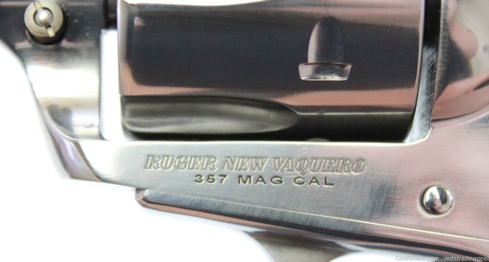 Ruger New Vaquero 4 5/8" Barrel 357 Mag Stainless SA Revolver 05109 w/ Box-img-5