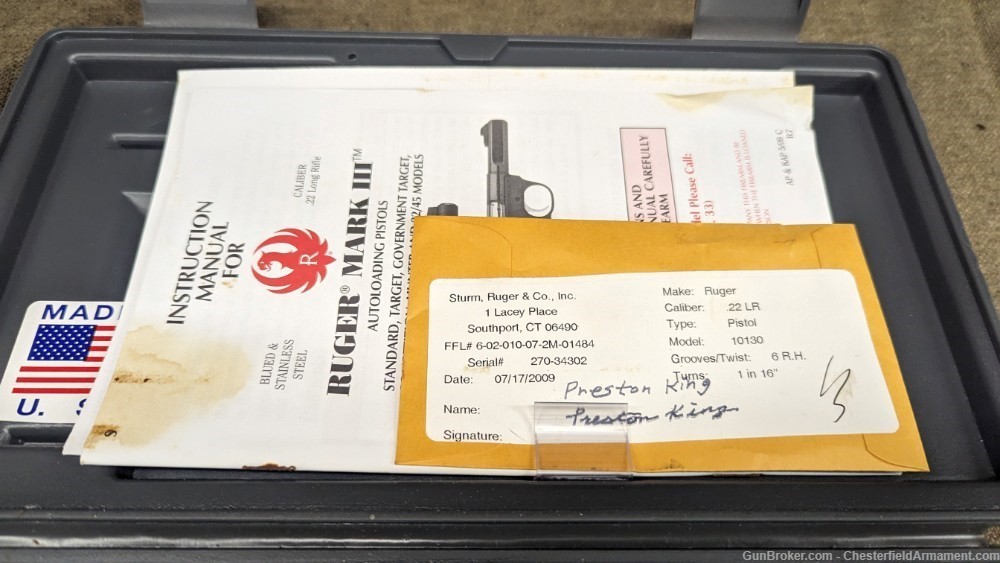 Ruger Mark III Target 5-1/2" Lipsey's edition, Matte Finish w Alloy grips -img-30