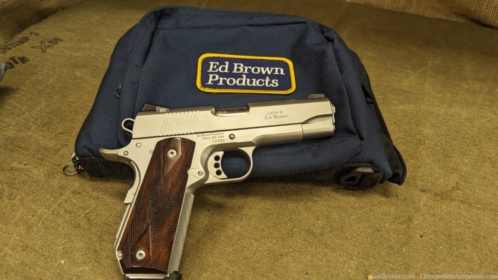 Ed Brown Executive Carry Stainless 45acp,  bobbed w/ case and paperwork-img-0