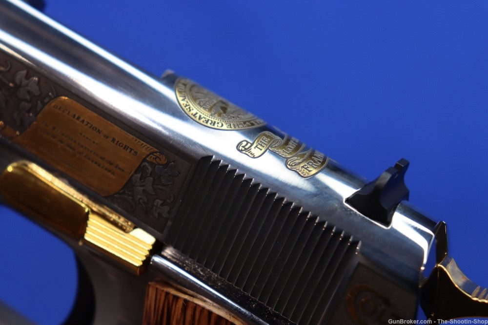 Colt 1911 Pistol LOST STATE OF FRANKLIN Gold Engraved 45ACP Stainless 45 SA-img-33