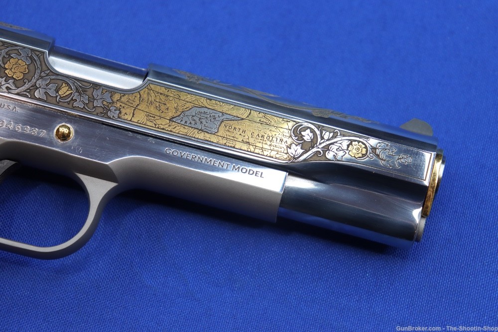 Colt 1911 Pistol LOST STATE OF FRANKLIN Gold Engraved 45ACP Stainless 45 SA-img-10