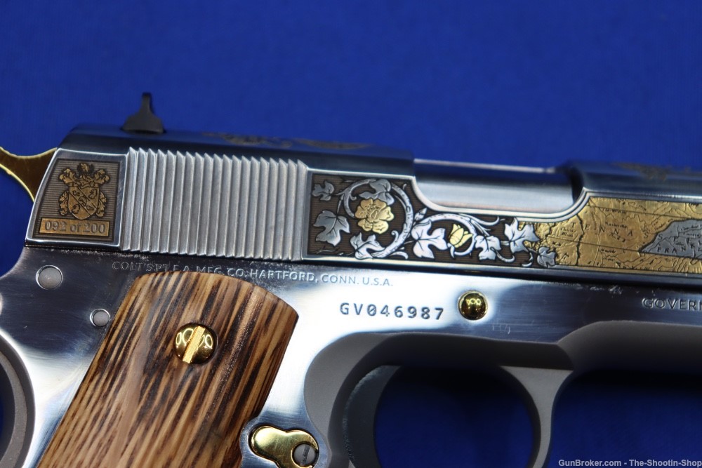 Colt 1911 Pistol LOST STATE OF FRANKLIN Gold Engraved 45ACP Stainless 45 SA-img-13