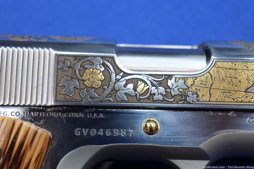 Colt 1911 Pistol LOST STATE OF FRANKLIN Gold Engraved 45ACP Stainless 45 SA-img-20
