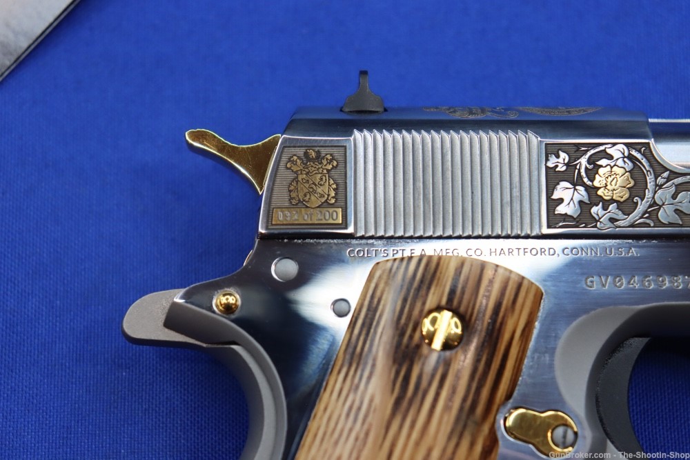 Colt 1911 Pistol LOST STATE OF FRANKLIN Gold Engraved 45ACP Stainless 45 SA-img-14