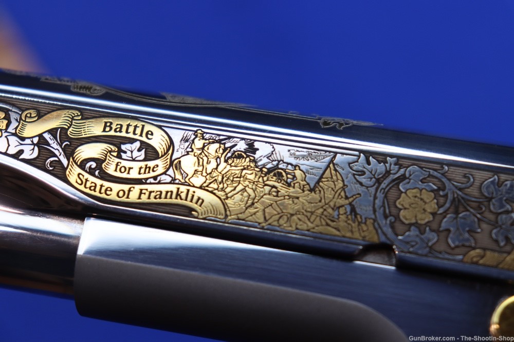 Colt 1911 Pistol LOST STATE OF FRANKLIN Gold Engraved 45ACP Stainless 45 SA-img-37