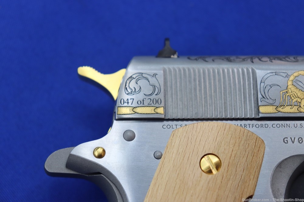 Colt Untamed Series ALACRAN 1911 Pistol GOLD ENGRAVED 38 Super 1 of 200 New-img-15