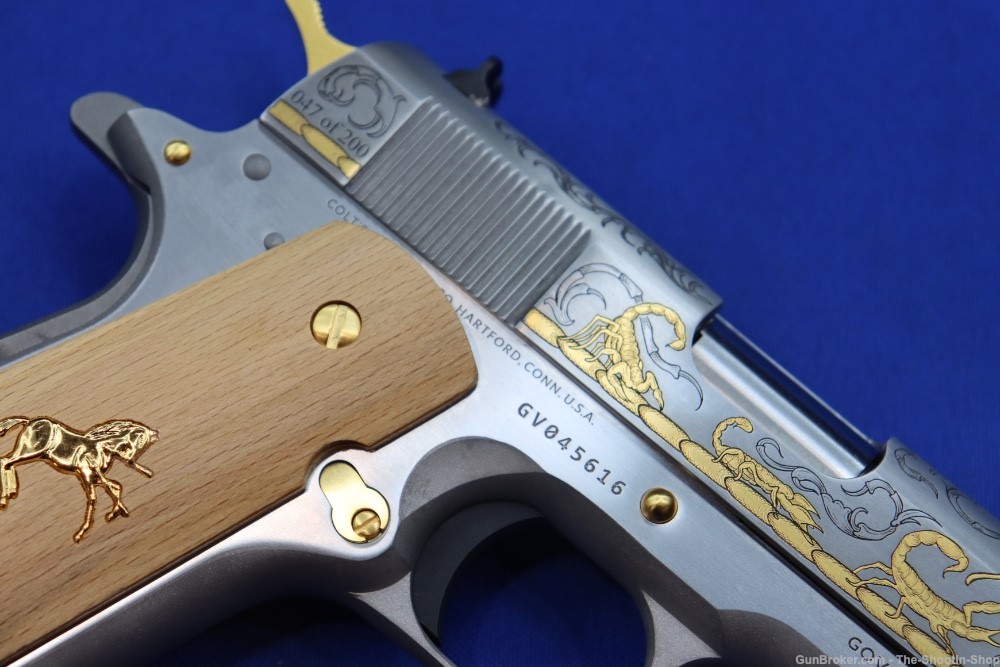 Colt Untamed Series ALACRAN 1911 Pistol GOLD ENGRAVED 38 Super 1 of 200 New-img-12