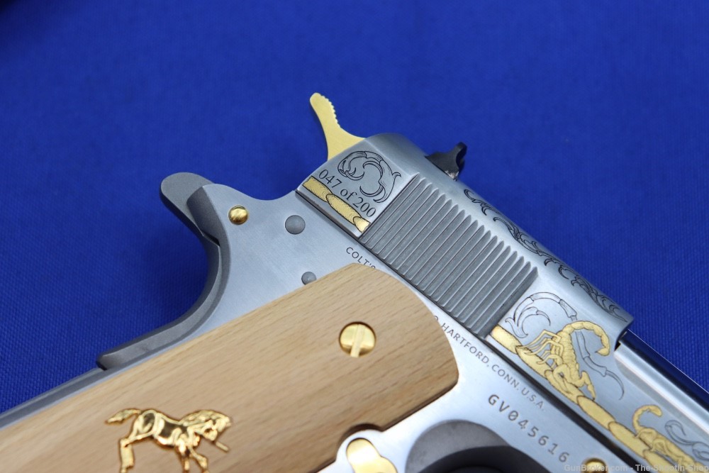 Colt Untamed Series ALACRAN 1911 Pistol GOLD ENGRAVED 38 Super 1 of 200 New-img-13