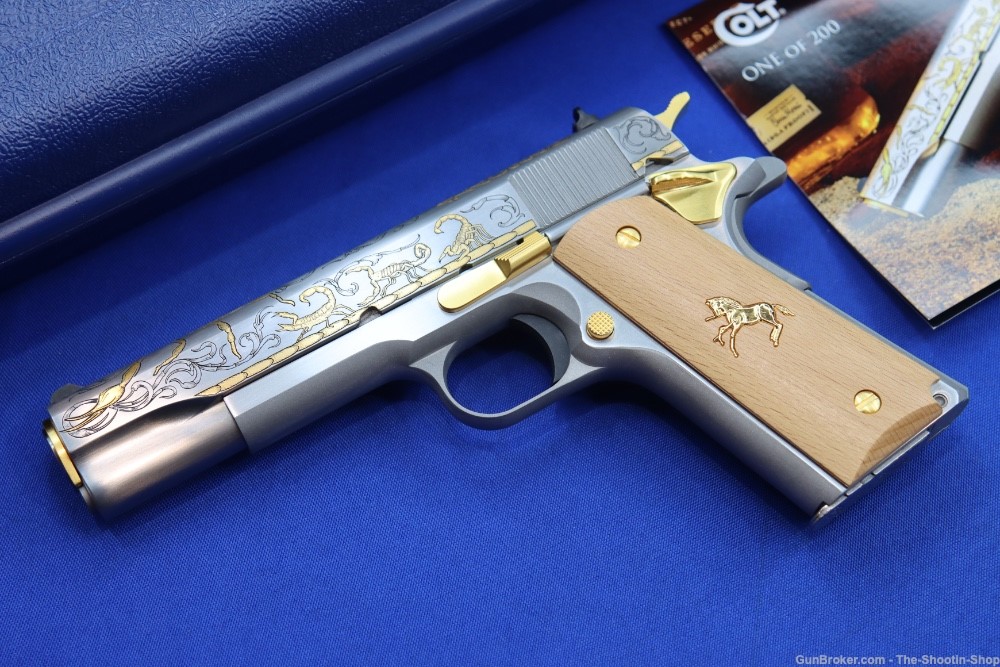 Colt Untamed Series ALACRAN 1911 Pistol GOLD ENGRAVED 38 Super 1 of 200 New-img-1