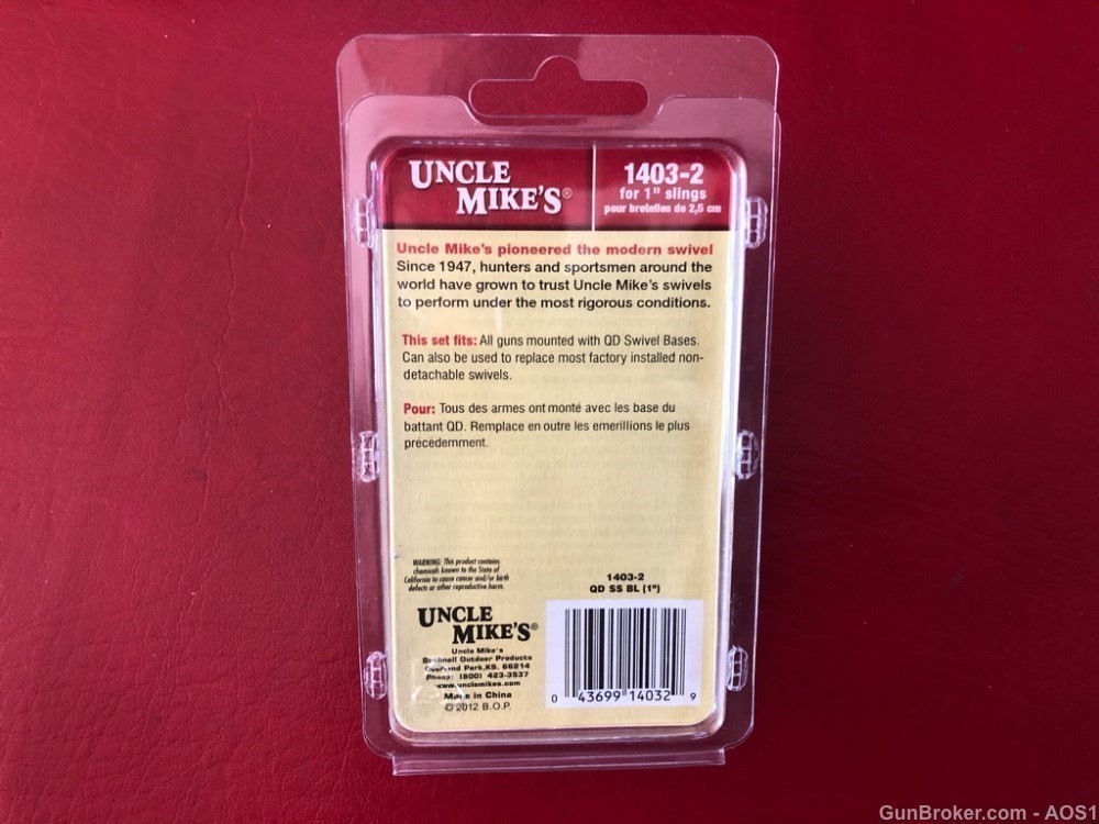 Uncle Mikes 1” QD Quick Detachable Sling Swivels 1403-2-img-1