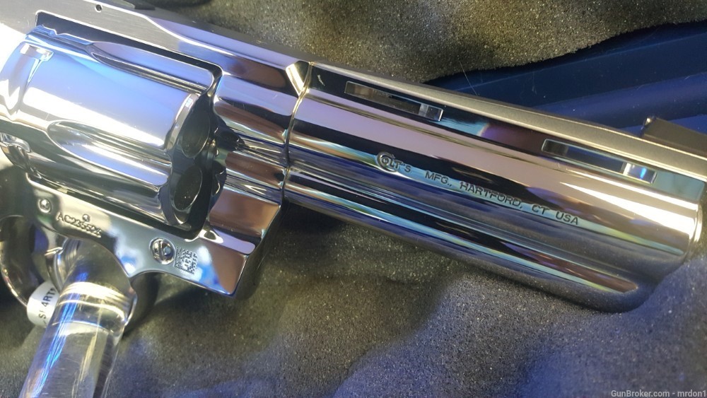 COLT ANACONDA 44 mag 4 INCH BRIGHT STAINLESS PICATINNY RAIL FACTORY NEW -img-1