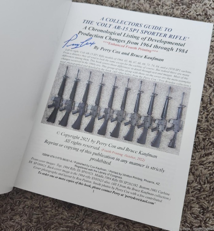 Colt AR15 SP1 Rifle Collectors Guide Book ENHANCED 4th PRINTING for 2023 ! -img-2
