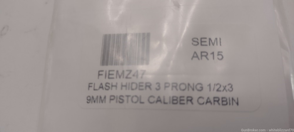 3 Prong black steel 9mm 1/2-36 AR-15 Flash Hider Fieldsports-img-2