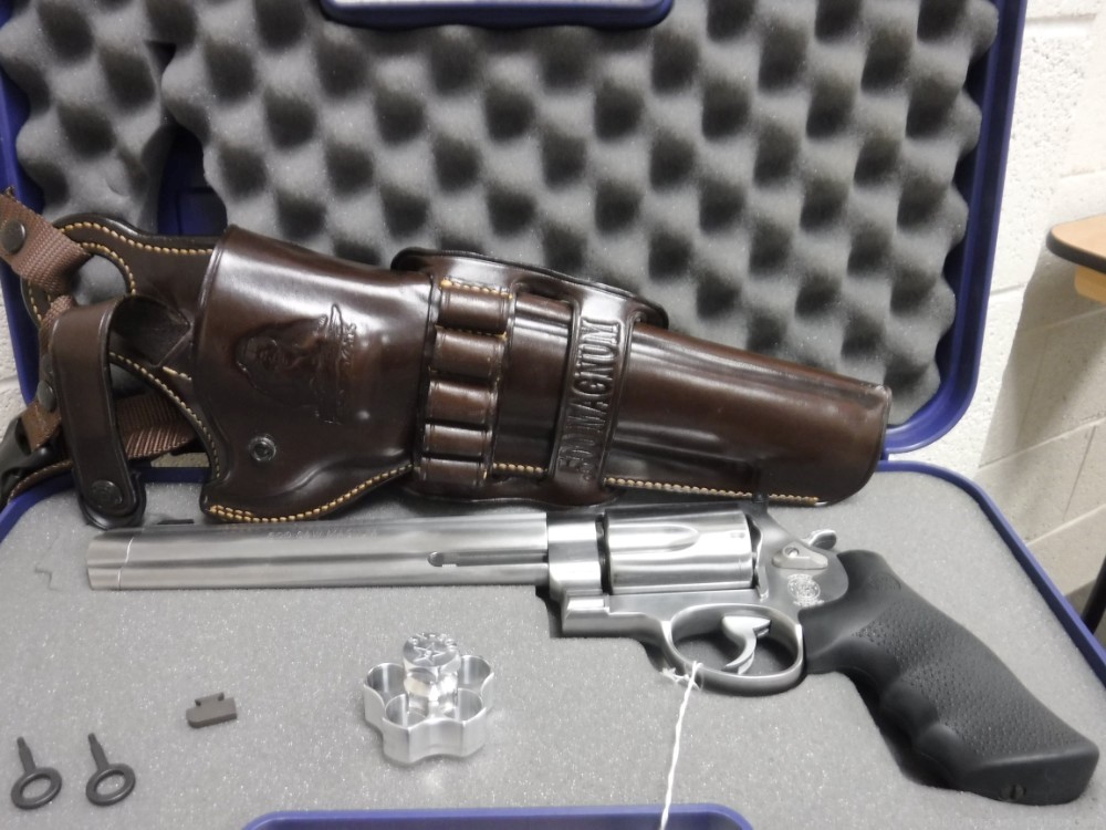 S&W MODEL 500 REVOLVER- 8" .500 S&W MAG W/GALCO LEATHER HOLSTER-img-38