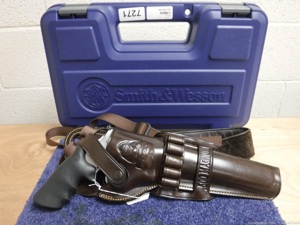 S&W MODEL 500 REVOLVER- 8" .500 S&W MAG W/GALCO LEATHER HOLSTER-img-40