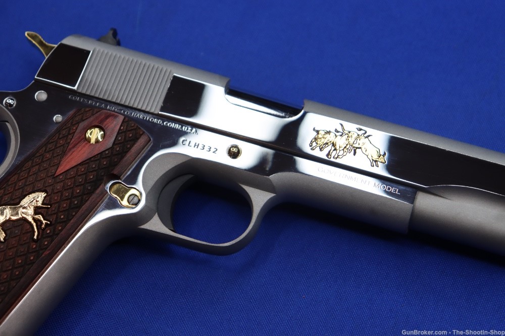 Colt Model 1911 Govt Pistol LONGHORN Engraved 1 of 500 TALO 45ACP Stainless-img-13