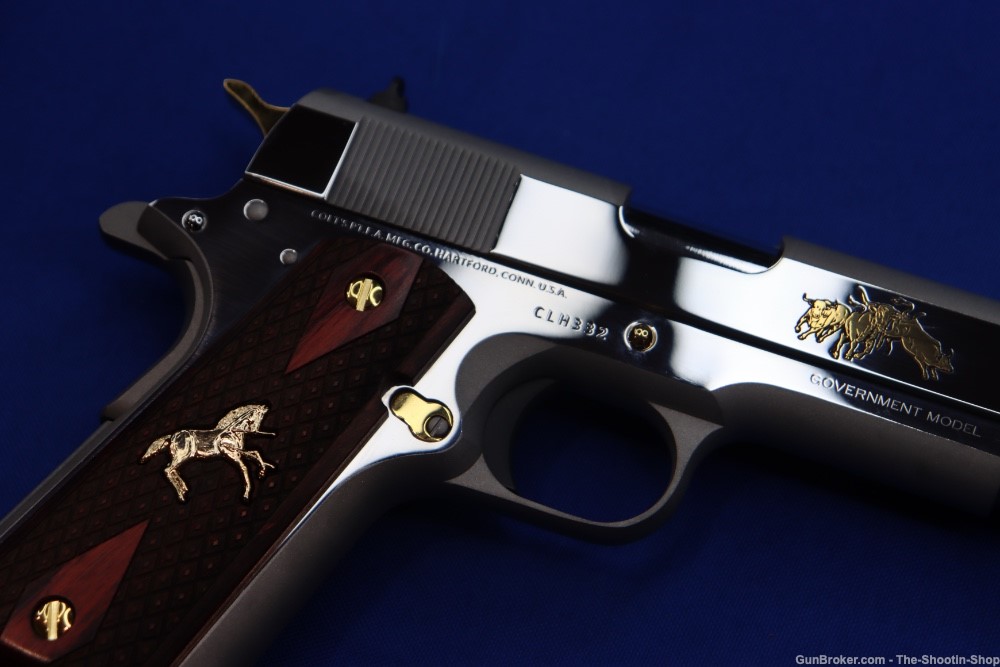 Colt Model 1911 Govt Pistol LONGHORN Engraved 1 of 500 TALO 45ACP Stainless-img-14