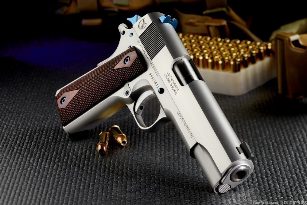 COLT NIGHTHAWK 1911 SERIES 70 1912 COMMERCIAL STAINLESS 5" BBL .38 SUPER-img-1