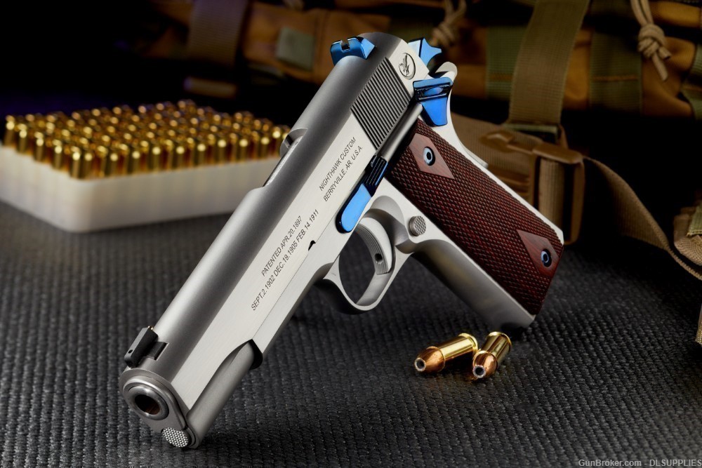 COLT NIGHTHAWK 1911 SERIES 70 1912 COMMERCIAL STAINLESS 5" BBL .38 SUPER-img-0