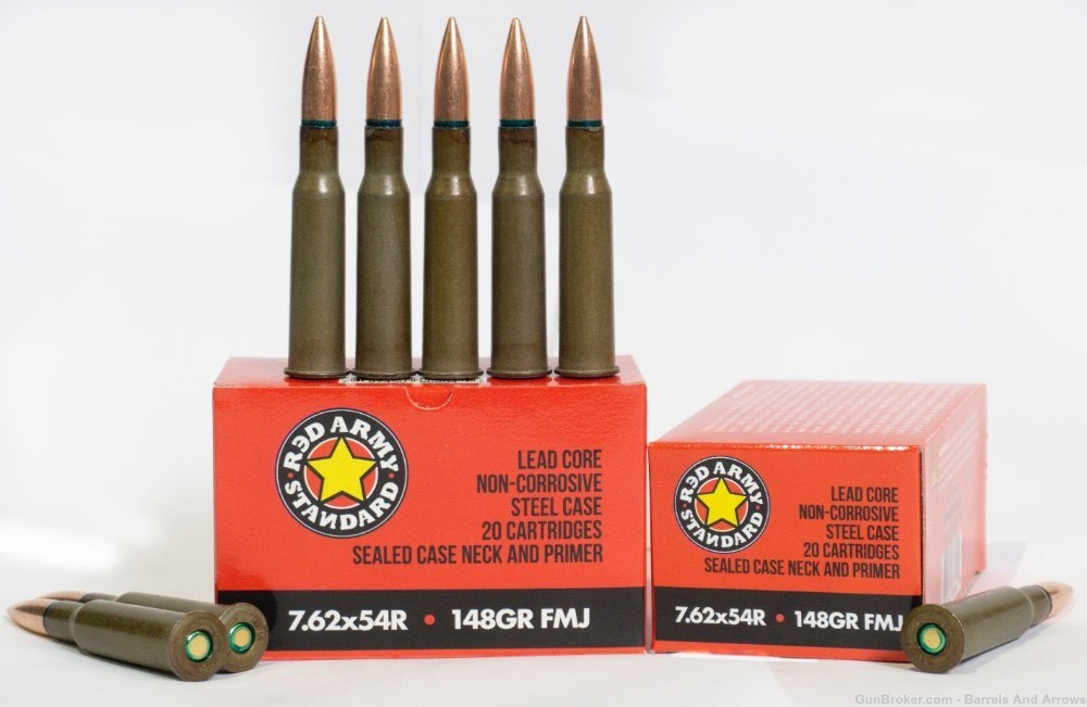 CENTURY ARMS RED ARMY STD 7.62X54R STEEL 148GR 620 rounds-img-0