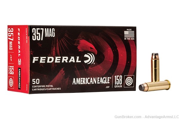 Federal American Eagle 357 Magnum 158 gr. JSP 50 rd. Box-img-0
