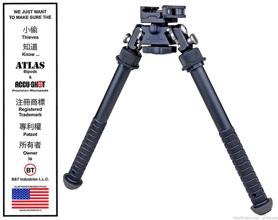 BT47-LW17 PSR Atlas Bipod Tall Height with ADM 170-S Lever-img-0