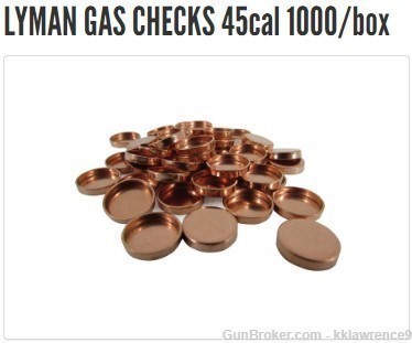 LYMAN #2827273 - 45 CAL GAS CHECKS - 1000 CT (NIB)-img-0