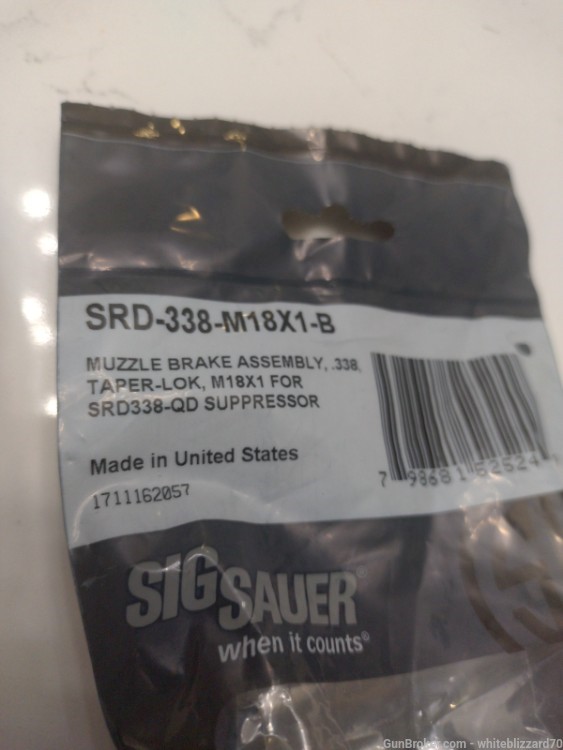 Muzzle Brake assembly .338 M18x1 for SRD338-QD suppressor taper-lock SIG S.-img-0