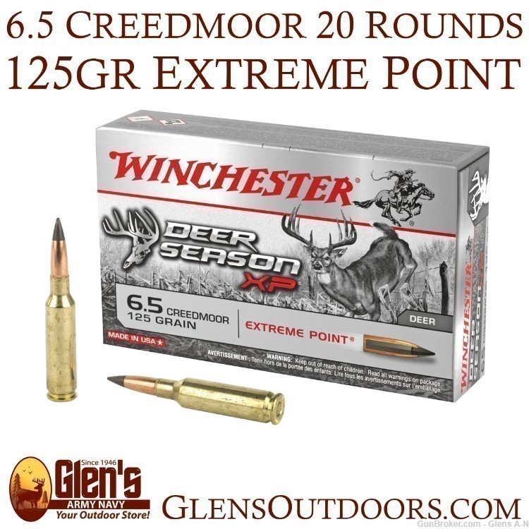 Winchester Deer Season XP 6.5 Creedmoor 125gr Extreme Point 20 Rounds X65DS-img-0