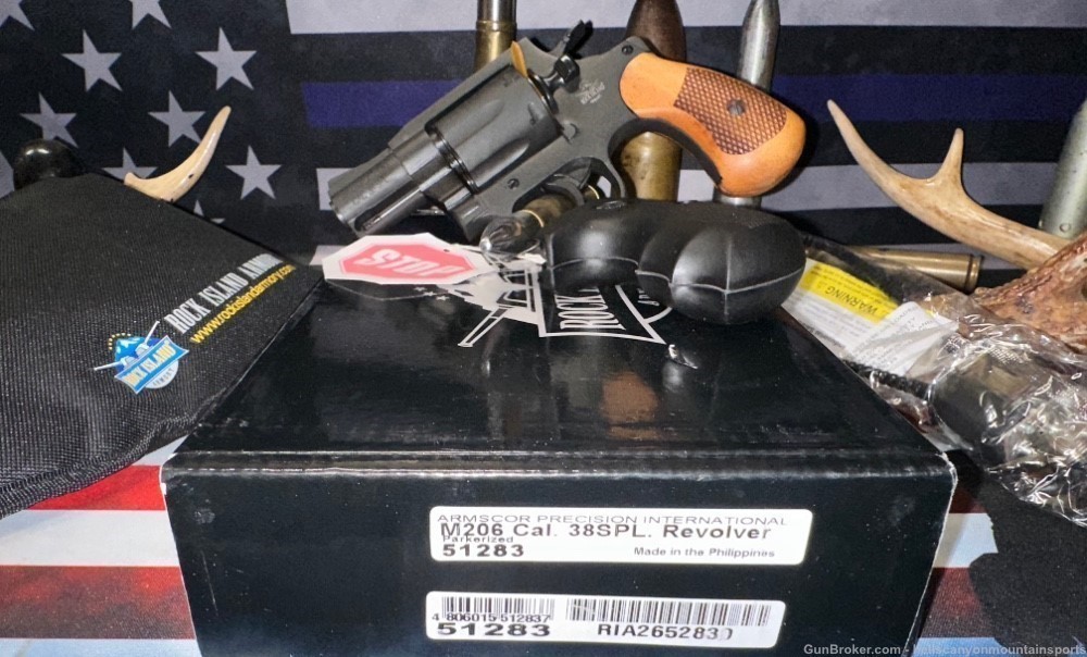 Rock Island Armory M206 38 Special Revolver With Extra Grips NIB -img-0