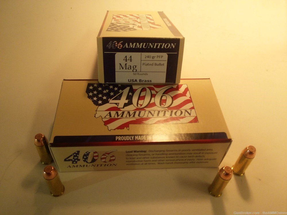 44 Mag 240gr PFP New loaded ammo, 50 count box -img-0