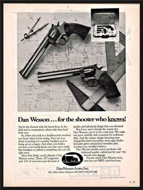 1980 DAN WESSON 357 & .22 Revolver PRINT AD-img-0