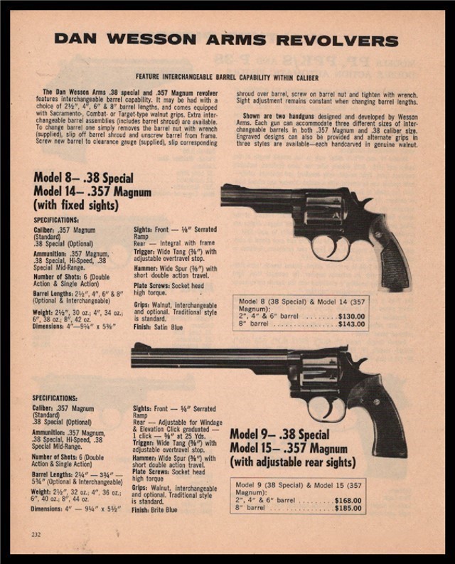 1977 DAN WESSON Model 8 14 9 Revolver PRINT AD-img-0