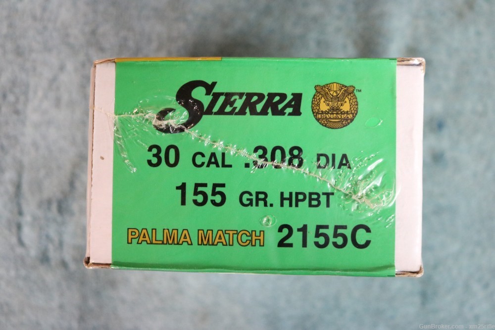 Sierra #2155 Palma Match .30 Caliber 155 Grain HPBT 500 count -img-1