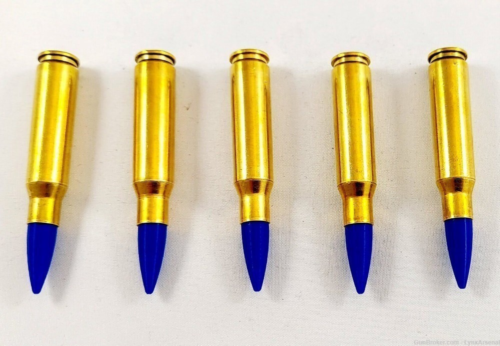 308 Winchester Brass Snap caps / Dummy Training Rounds - Set 5 - Blue-img-4