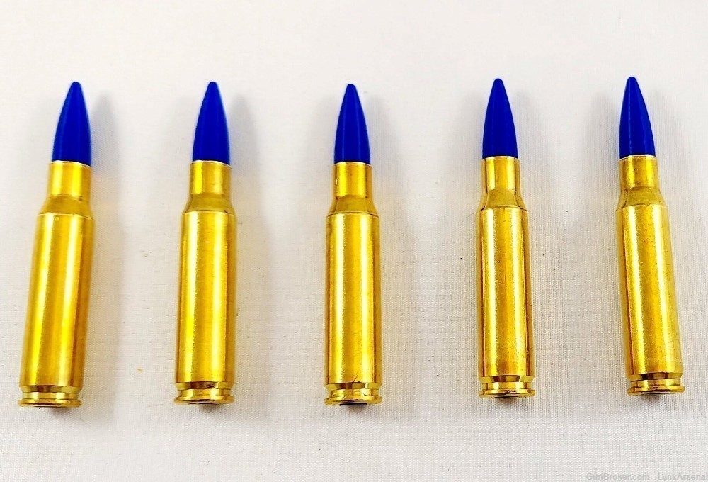 308 Winchester Brass Snap caps / Dummy Training Rounds - Set 5 - Blue-img-2
