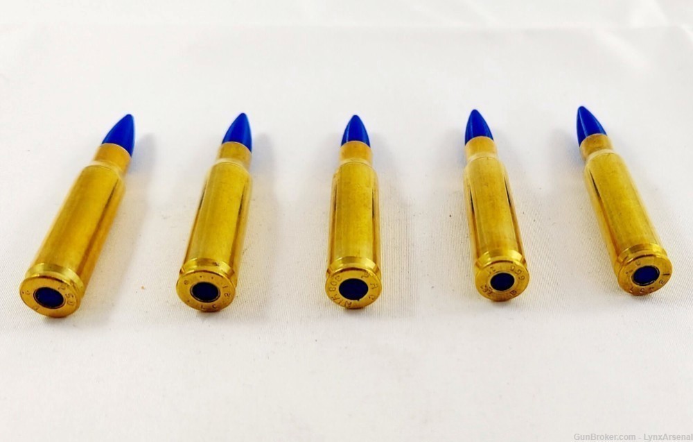 308 Winchester Brass Snap caps / Dummy Training Rounds - Set 5 - Blue-img-3