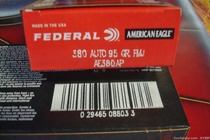 200 Federal 380 acp 95 grain FMJ AE380AP new ammo-img-2