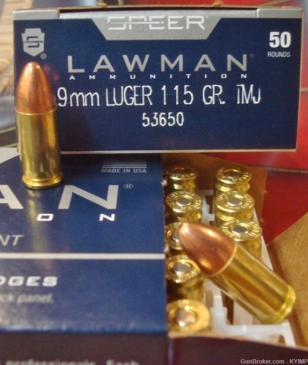 500 SPEER 9mm LAWMEN 115 gr TMJ 53650 NEW ammunition-img-2