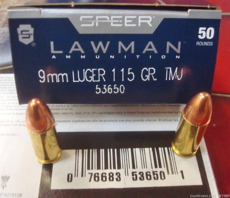 500 SPEER 9mm LAWMEN 115 gr TMJ 53650 NEW ammunition-img-1