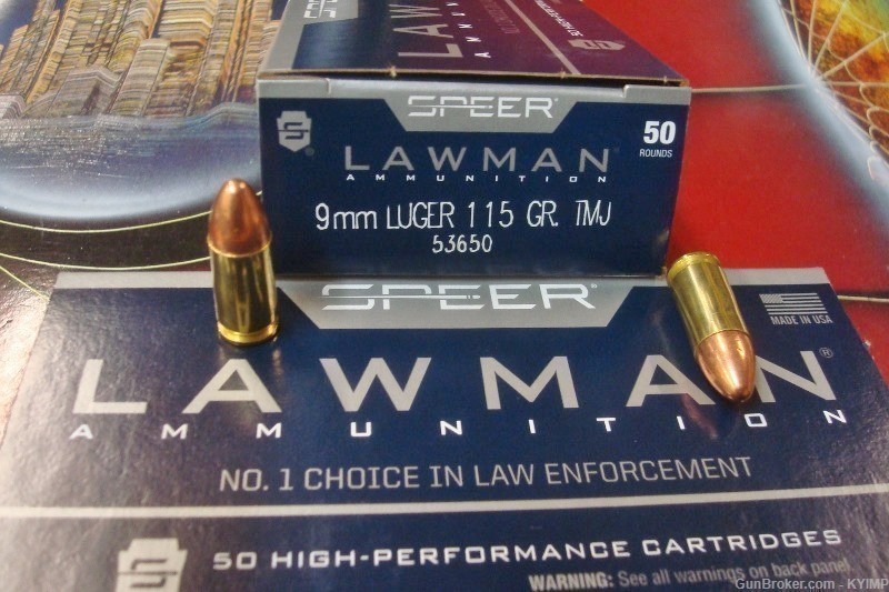 500 SPEER 9mm LAWMEN 115 gr TMJ 53650 NEW ammunition-img-3