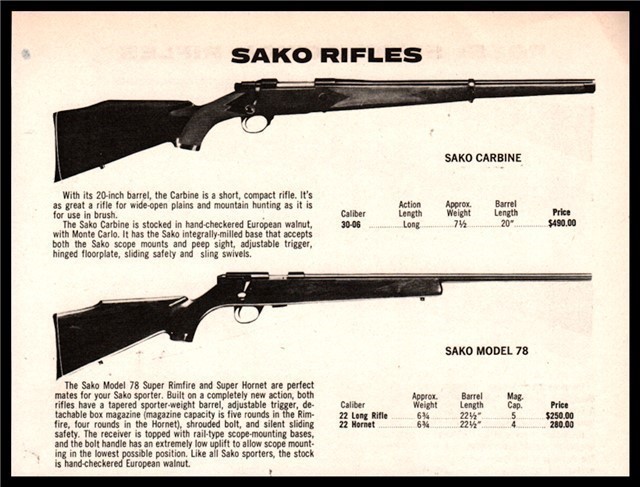 1978 SAKO Carbine & Model 78 Rifle PRINT AD-img-0
