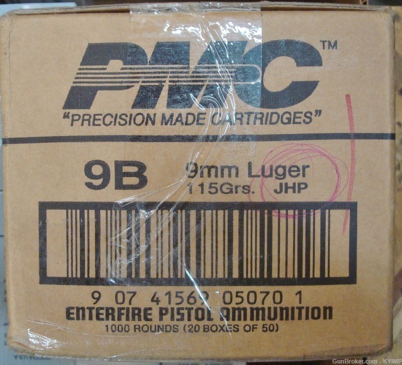1000 PMC 9mm JHP 115 grain JACKETED HOLLOW POINT 9B new ammunition-img-0