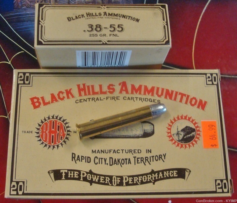 40 BLACK HILLS .38-55 FNL 255 grain NEW brass cased ammunition-img-0